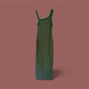 Zara One Shoulder Green Striped Dress